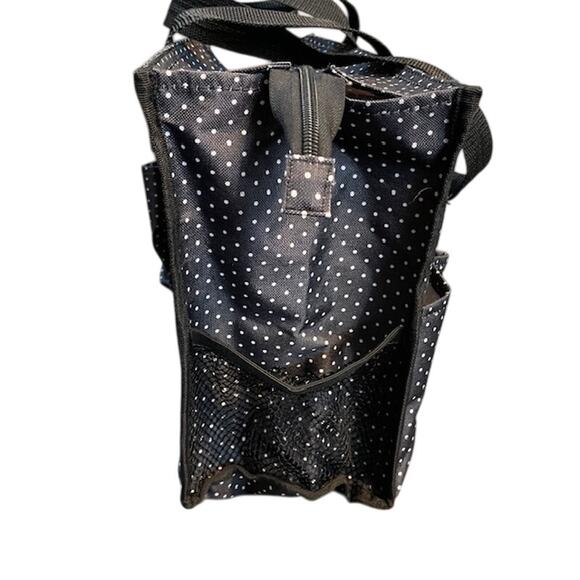 Thirty One Zip Top Organizing Utility Tote Small 15" Ditty Dot Polka Dot 31 ZOUT - Picture 4 of 16